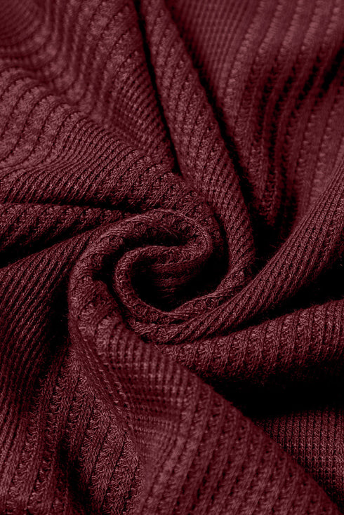 Solid Color Ribbed Ruffle Tank Top and Pants Set